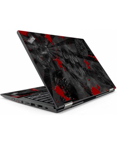 ThinkPad Yoga X380 BLACK SKULLS RED Laptop Skin