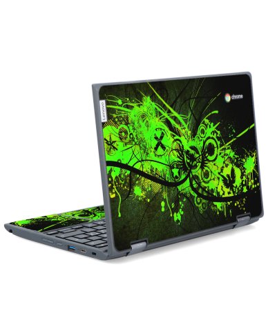 IBM/Lenovo Chromebook 500e G2 GRAFFITI GREEN Laptop Skin