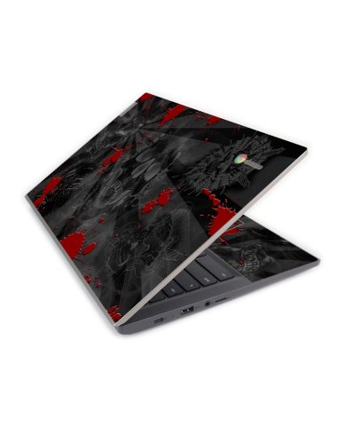 IBM/Lenovo Chromebook 14e G1 BLACK SKULLS RED Laptop Skin
