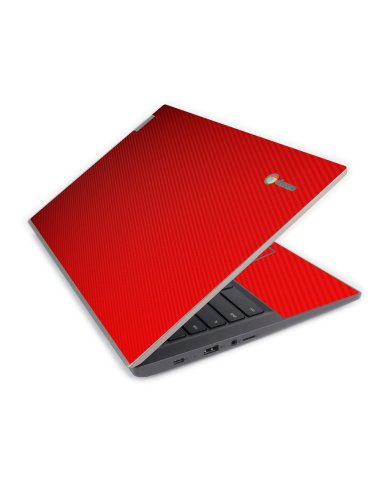 IBM/Lenovo Chromebook 14e G1 RED CARBON FIBER Laptop Skin