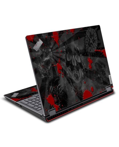 ThinkPad P16 G1 BLACK SKULLS RED Laptop Skin