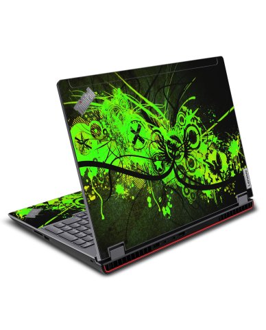 ThinkPad P16 G1 GRAFFITI GREEN Laptop Skin