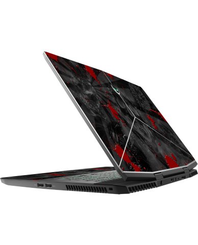 Alienware M17X R5 BLACK SKULLS RED Laptop Skin