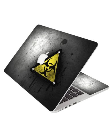 Black Caution Apple Macbook Air 13 A1466 Laptop Skin