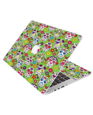 Green Sugar Skulls Apple Macbook Air 13 A1466 Laptop Skin