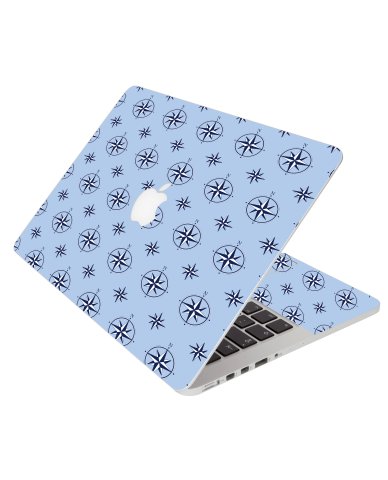 Nautical Blue Apple Macbook Air 13 A1466 Laptop Skin