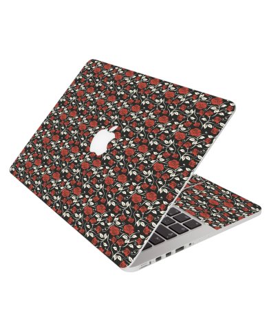 Black Red Roses Apple Macbook Original 13 A1181 Laptop Skin