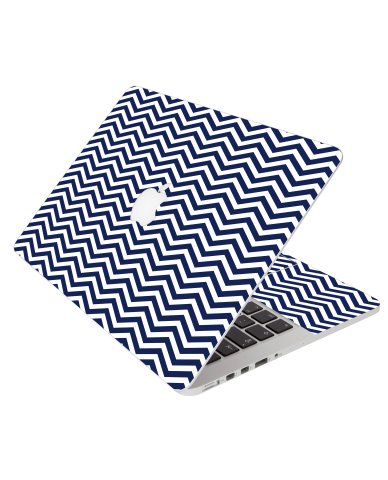 Blue Wavy Chevron Apple Macbook Pro 15 Retina A1398 Laptop Skin