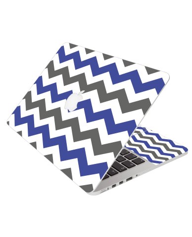 Grey Blue Chevron Apple Macbook Pro 17 A1151 Laptop Skin