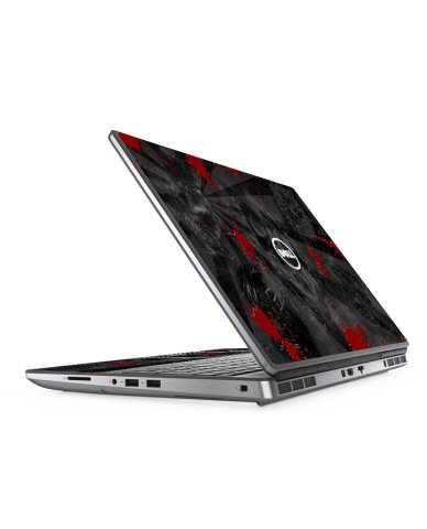 Dell Precision 7750 BLACK SKULLS RED Laptop Skin