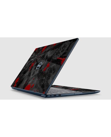 Dell Precision 5470 BLACK SKULLS RED Laptop Skin