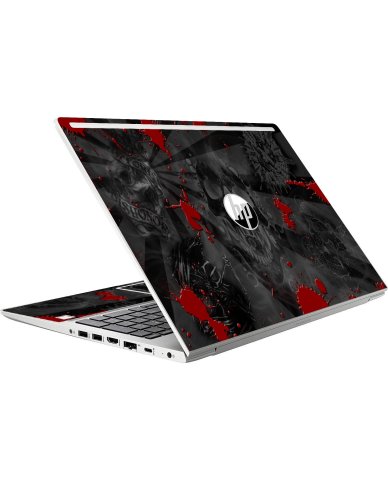HP ProBook 450 G6 BLACK SKULLS RED Laptop Skin