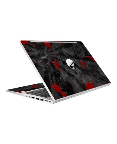 HP ProBook 450 G8 BLACK SKULLS RED Laptop Skin