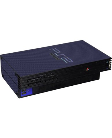 Playstation PS2 Fat Blue Carbon Fiber Console Skin