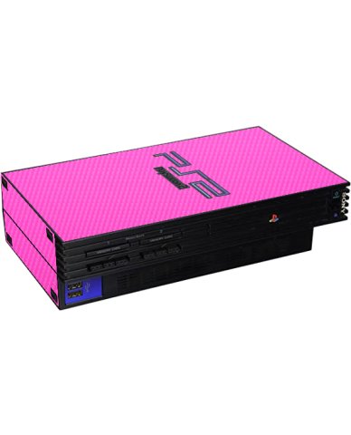 Playstation PS2 Fat Pink Carbon Fiber Console Skin