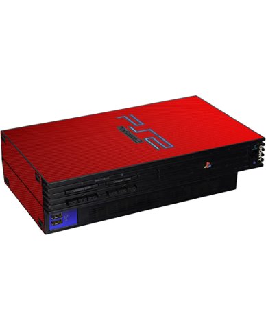 Playstation PS2 Fat Red Carbon Fiber Console Skin