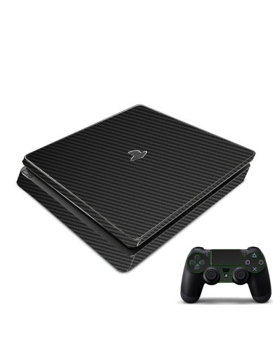 Playstation PS4 Slim Black Carbon Fiber Console Skin