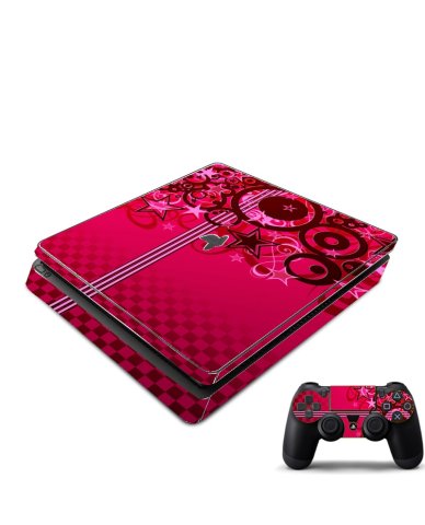 Playstation PS4 Slim Pink Grunge Stars Console Skin