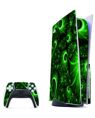 PlayStation 5 GREEN SWIRLS Console Skin