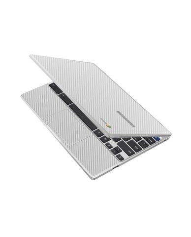 Samsung Chromebook XE350XBA WHITE CARBON FIBER Laptop Skin