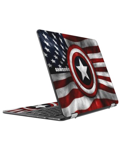 Samsung Chromebook XE550C22 CAPTAIN AMERICA FLAG Laptop Skin