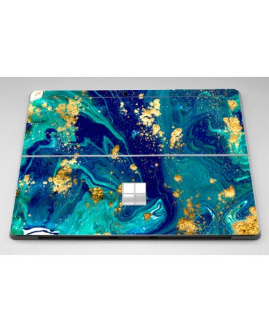 Microsoft Surface 3 BLUE AND GOLD MARBLE Laptop Skin