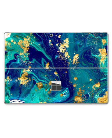 Microsoft Surface Pro 4 BLUE AND GOLD MARBLE Skin