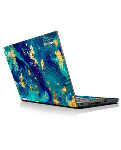 ThinkPad X240 BLUE AND GOLD MARBLE Laptop Skin