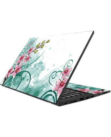 ThinkPad T490S PINK LILY WATERCOLOR Laptop Skin