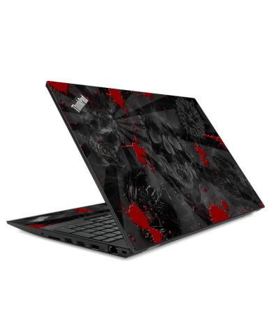 ThinkPad T580 BLACK SKULLS RED Laptop Skin