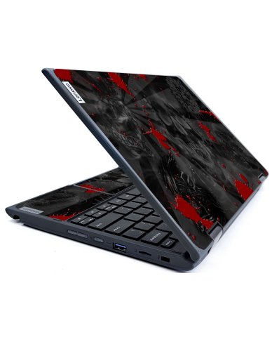 IBM/Lenovo ThinkPad 300e G2 BLACK SKULLS RED Laptop Skin