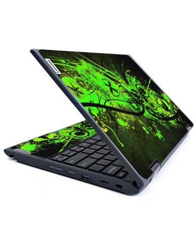 IBM/Lenovo ThinkPad 300e G2 GRAFFITI GREEN Laptop Skin