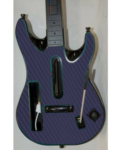 Nintendo Wii Guitar Hero 5 Faceplate BLUE CARBON FIBER Console Skin