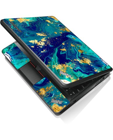 ThinkPad X131e BLUE AND GOLD MARBLE Laptop Skin