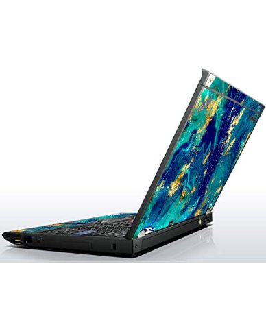 ThinkPad X220 BLUE AND GOLD MARBLE Laptop Skin