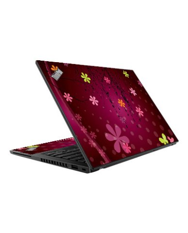 ThinkPad X280 RETRO PINK FLOWERS Laptop Skin