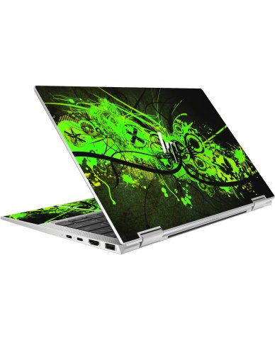 HP EliteBook X360 1030 G8 GRAFFITI GREEN Laptop Skin