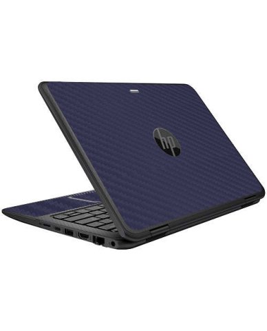 HP ProBook X360 11 G1 EE BLUE CARBON FIBER Laptop Skin