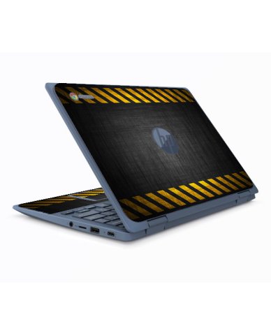 HP ProBook X360 11 G3 EE BLACK CAUTION BORDER Laptop Skin