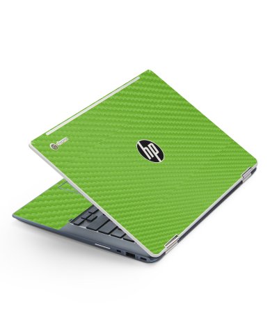 HP Chromebook X360 14 G1 GREEN CARBON FIBER Laptop Skin