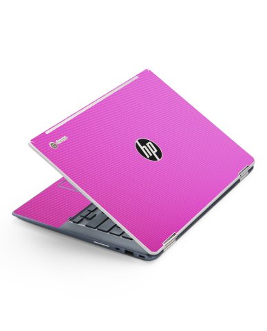HP Chromebook X360 14 G1 PINK CARBON FIBER Laptop Skin