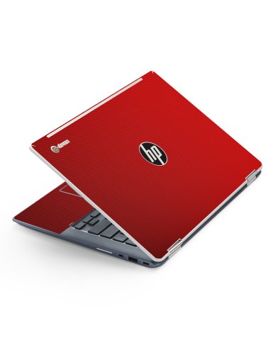 HP Chromebook X360 14 G1 RED CARBON FIBER Laptop Skin