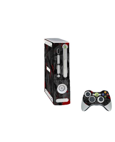 Microsoft Xbox 360 Original BLACK SKULLS RED Console Skin