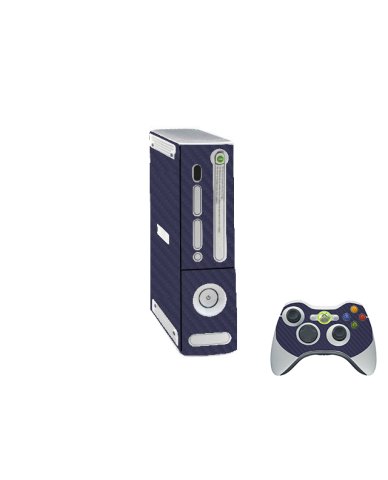 Microsoft Xbox 360 Original BLUE CARBON FIBER Console Skin