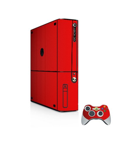 Microsoft Xbox 360E RED CARBON FIBER Console Skin