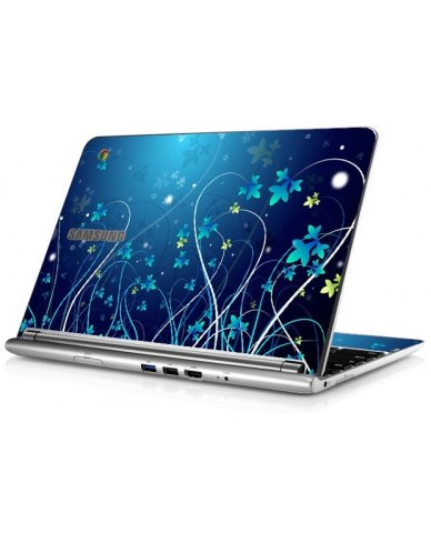 Samsung Chromebook XE303C12 BLUE FLOWERS Skin