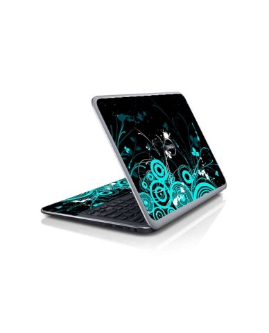 Dell XPS 12 2 IN 1 BLACK AND BABY BLUE BUTTERFLY Laptop Skin