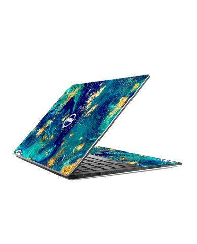 Dell XPS 13 9370 / 7390 BLUE AND GOLD MARBLE Laptop Skin