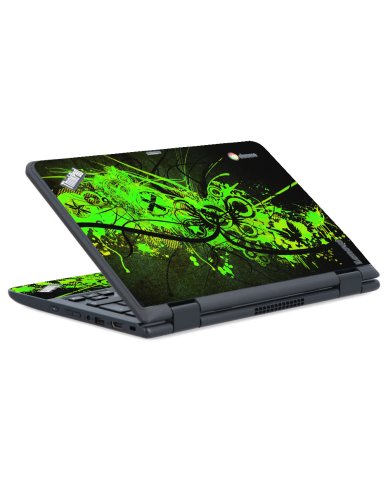 IBM/Lenovo Chromebook Yoga 11E G2 GRAFFITI GREEN Laptop Skin