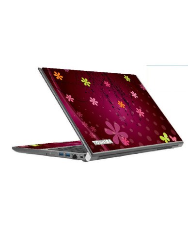 Toshiba Tecra Z50-A RETRO PINK FLOWERS Laptop Skin